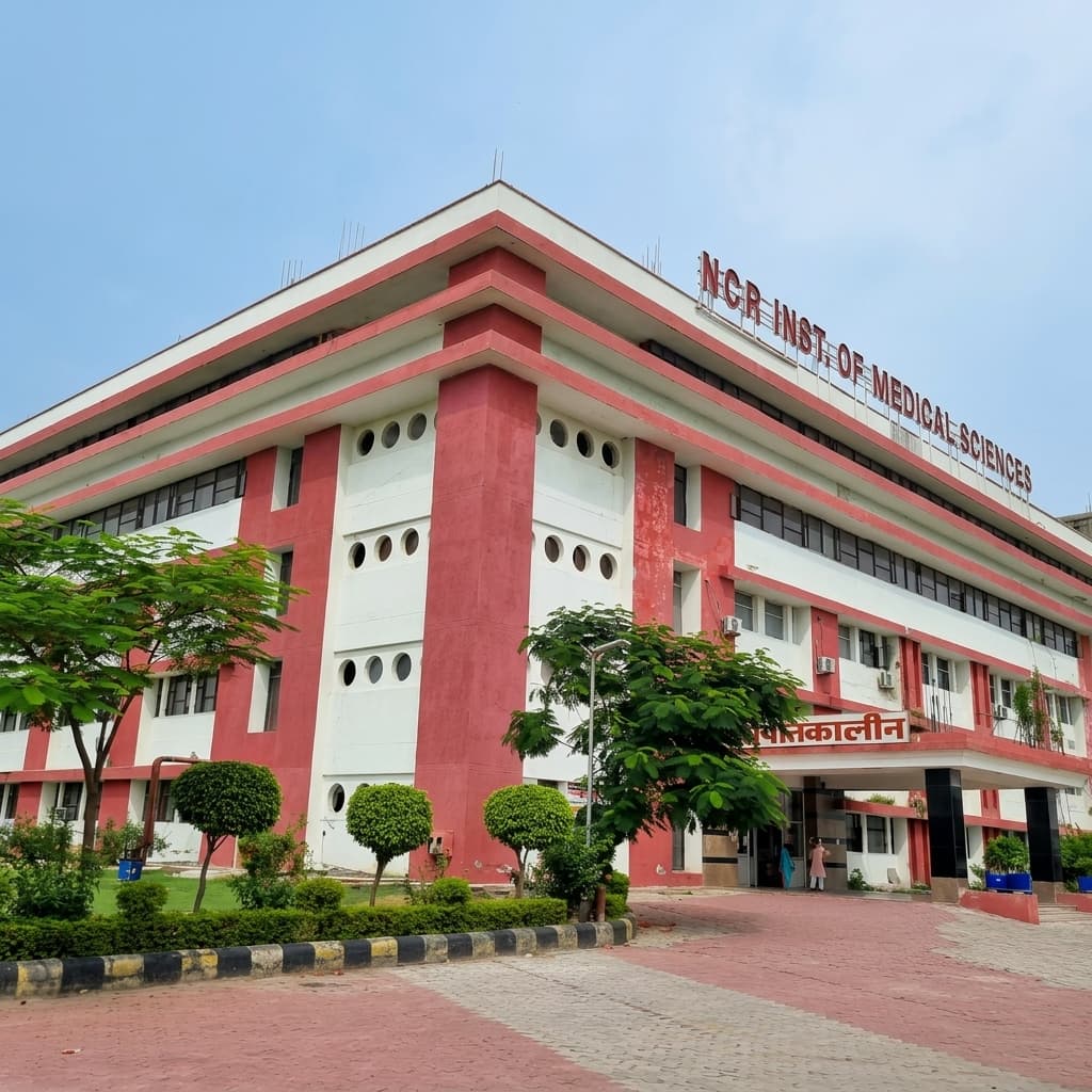 NCR Institute of Medical Sciences, Meerut — AI-Enhanced Exterior