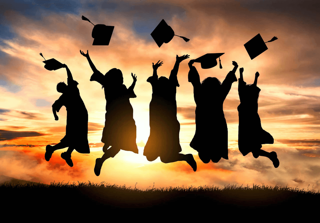Graduating students celebrating
